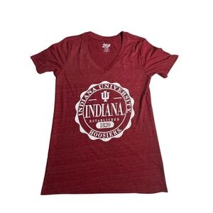 Indiana University Hoosiers T Shirt V Neck Blue 84 Womens Small